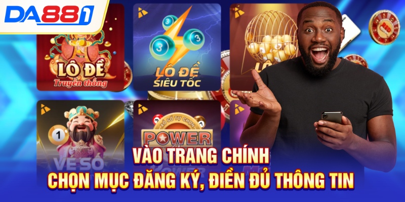 Vào trang chính, chọn mục đăng ký, điền đủ thông tin